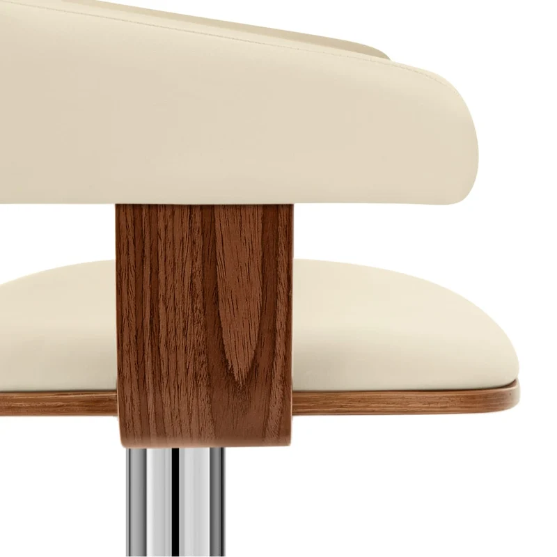 Chaise de Bar Bois Chrome - Orlando Crème