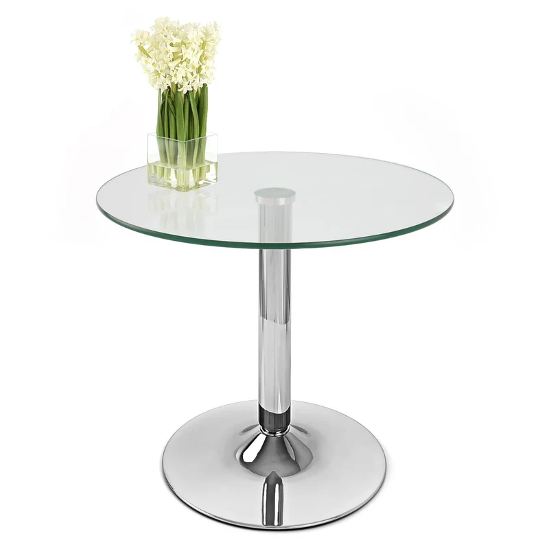 Table Basse Chrome Verre - Glacier Transparent