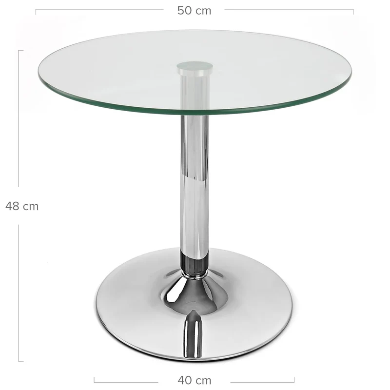 Table Basse Chrome Verre - Glacier Transparent