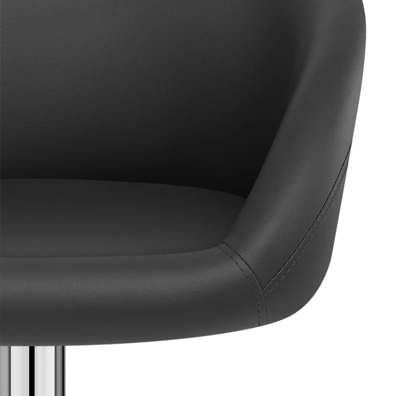 Chaise de Bar Faux Cuir Chrome - Eclipse Noir