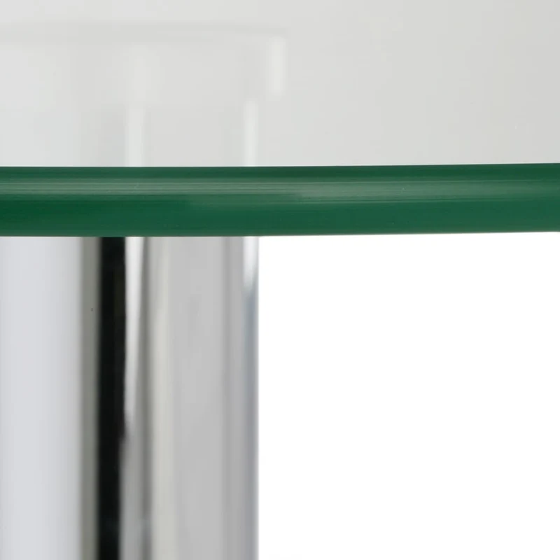 Table de Bar Chrome - Vetro Ronde Transparent