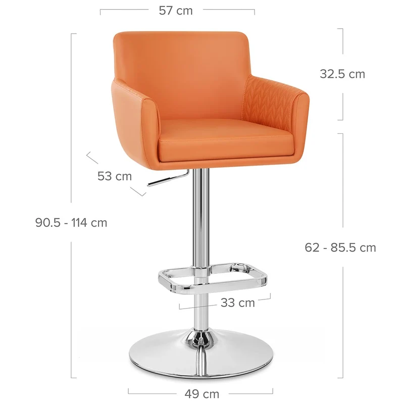 Tabouret Faux Cuir - Felipe Orange