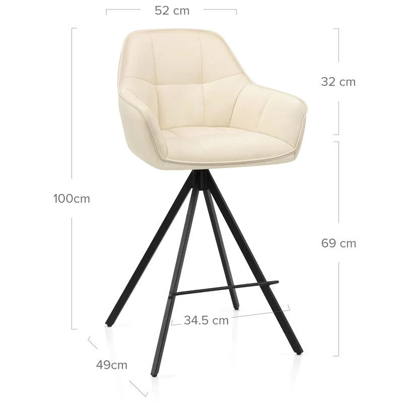 Tabouret Faux Cuir - Venice Crème
