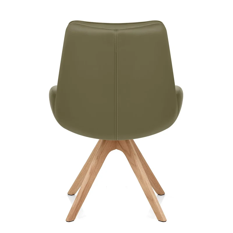 Chaise Bois Cuir Véritable - Madrid Vert