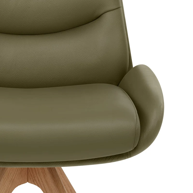 Chaise Bois Cuir Véritable - Madrid Vert