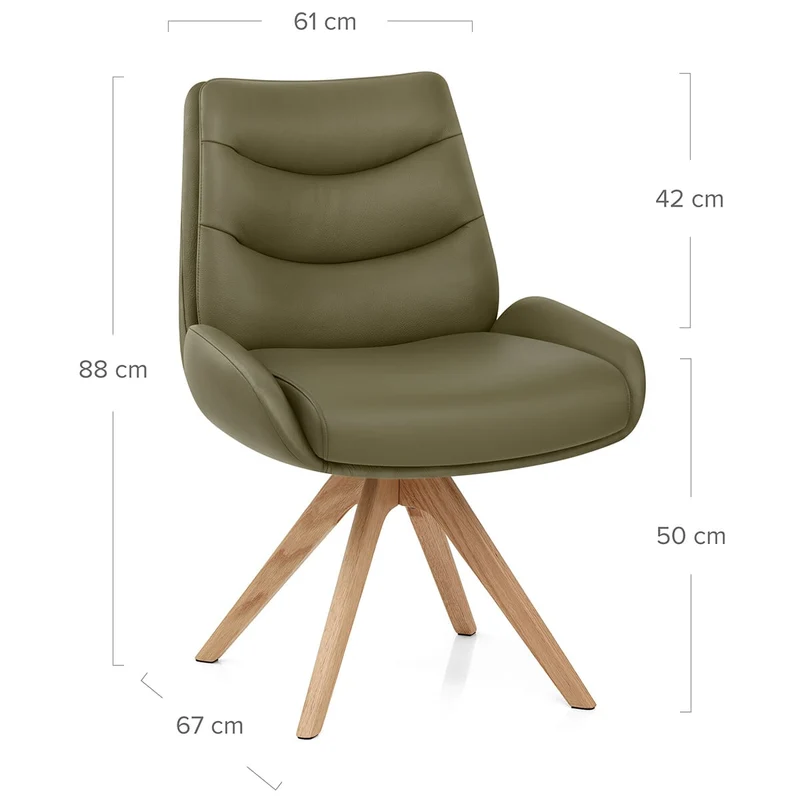 Chaise Bois Cuir Véritable - Madrid Vert