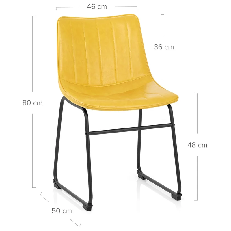 Chaise Faux Cuir - Tucker Jaune
