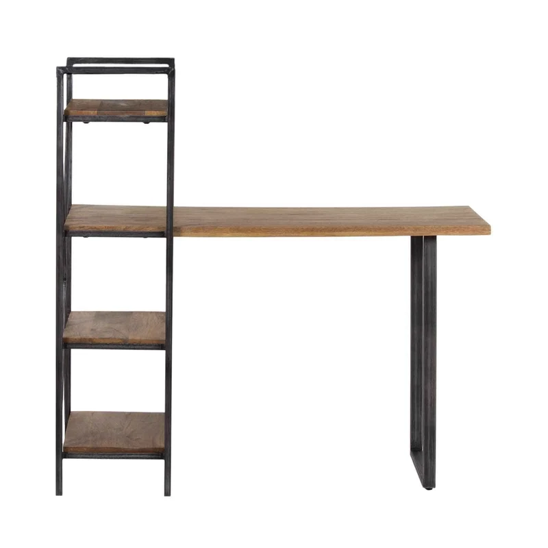 Bureau avec étagère en bois massif manguier - Stockholm