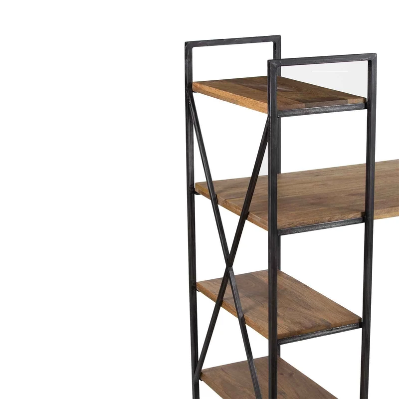 Bureau avec étagère en bois massif manguier - Stockholm