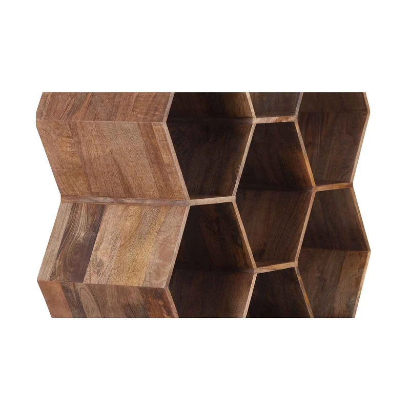 Grande étagère hexagonale | Bois de manguier