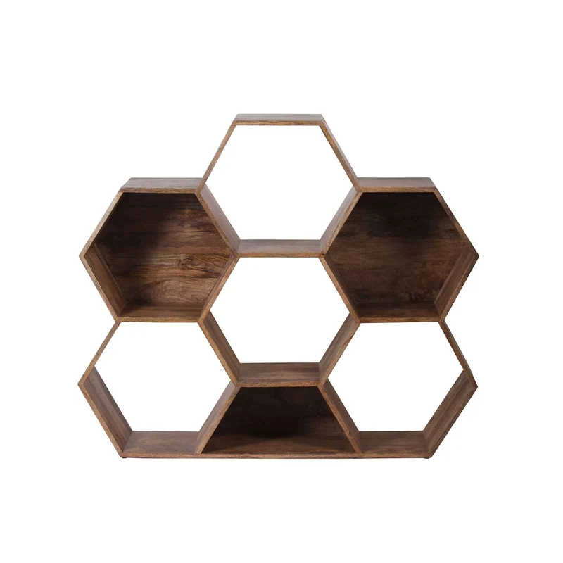 Petite étagère hexagonale | Bois de manguier