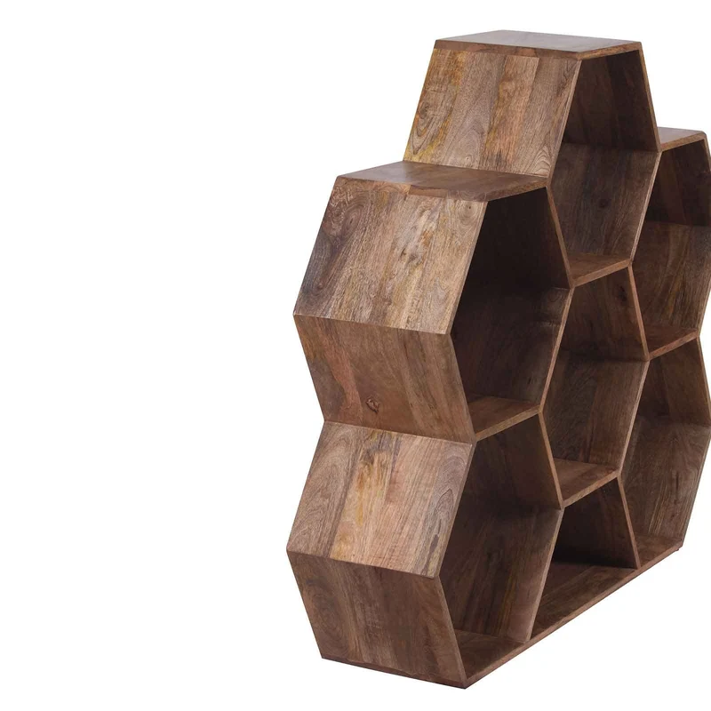 Petite étagère hexagonale | Bois de manguier