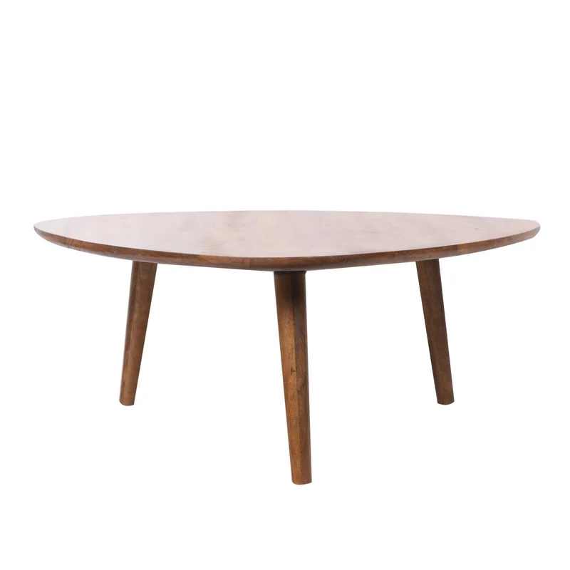 Table basse elliptique en manguier massif