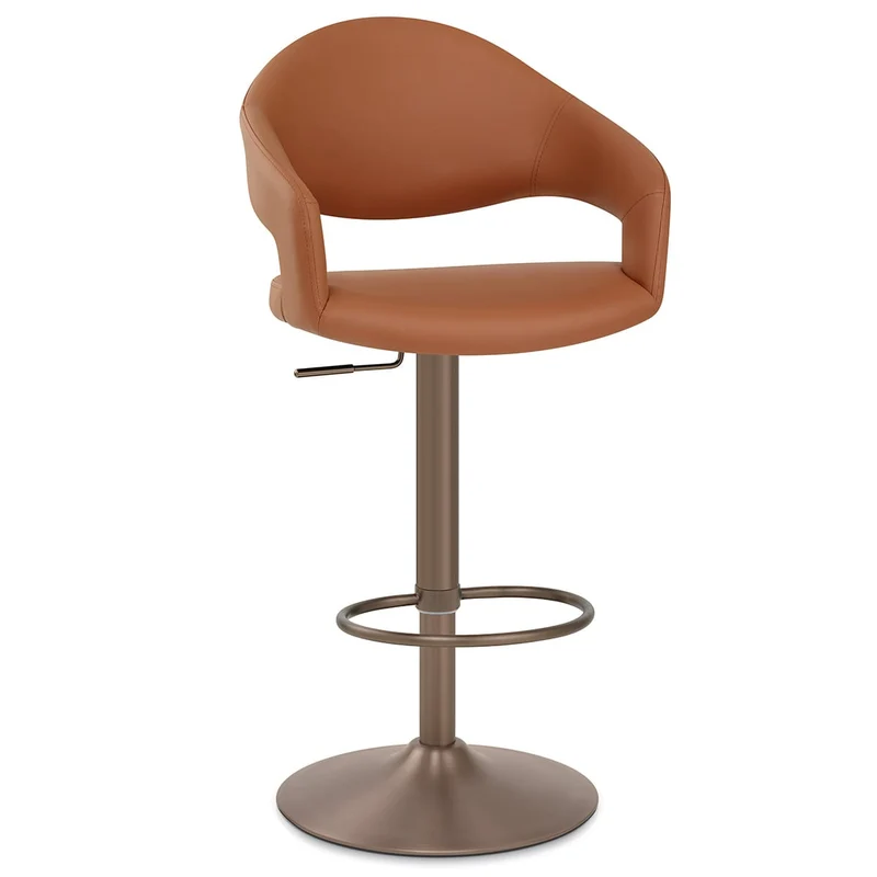 Tabouret de bar faux cuir - Washington Marron