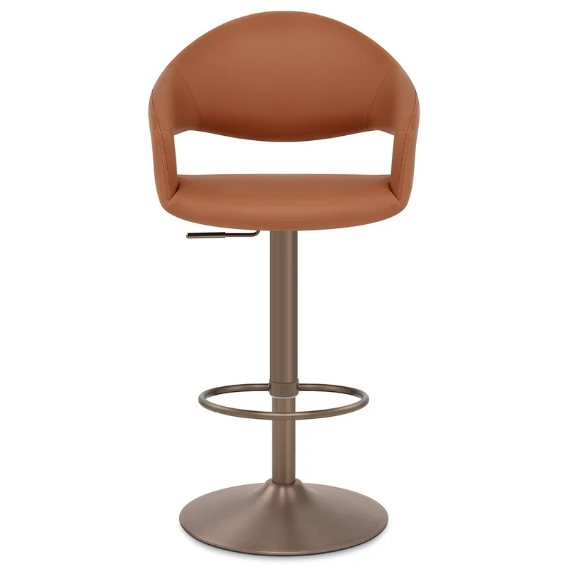 Tabouret de bar faux cuir - Washington Marron