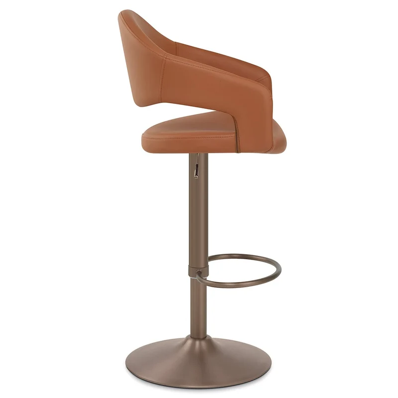 Tabouret de bar faux cuir - Washington Marron