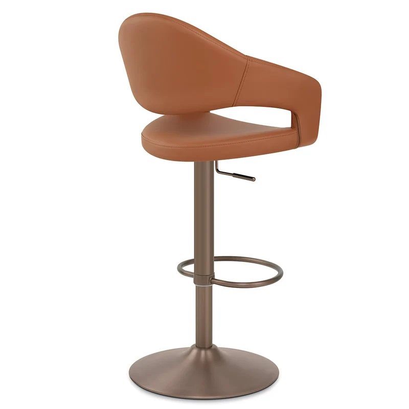 Tabouret de bar faux cuir - Washington Marron