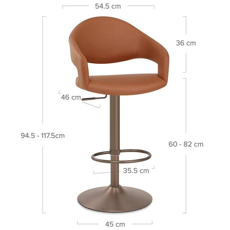 Tabouret de bar faux cuir - Washington Marron