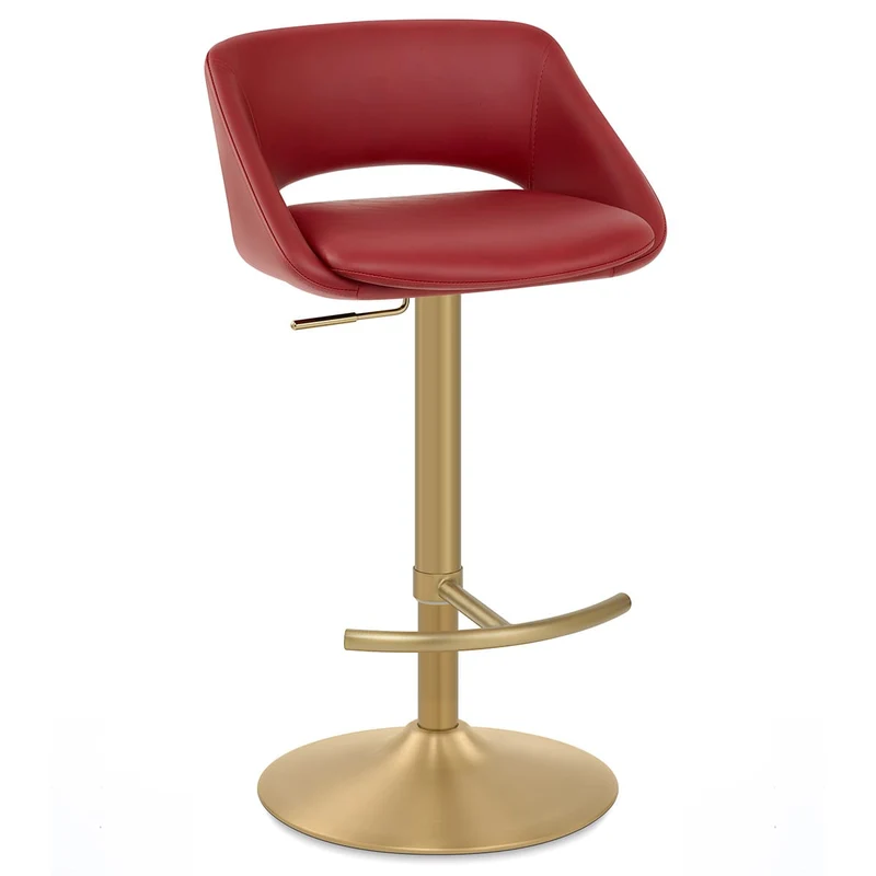 Tabouret de Bar Metal Doré - Tulsa Rouge