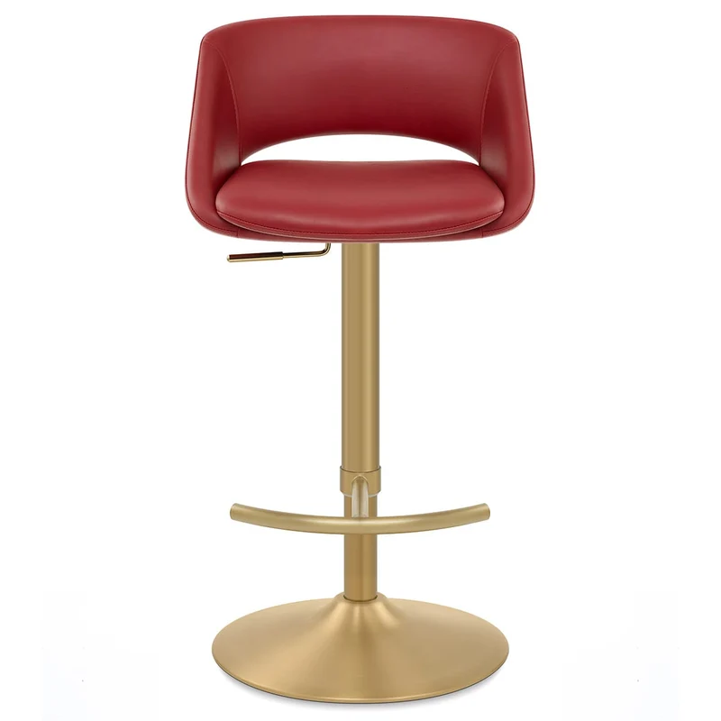 Tabouret de Bar Metal Doré - Tulsa Rouge