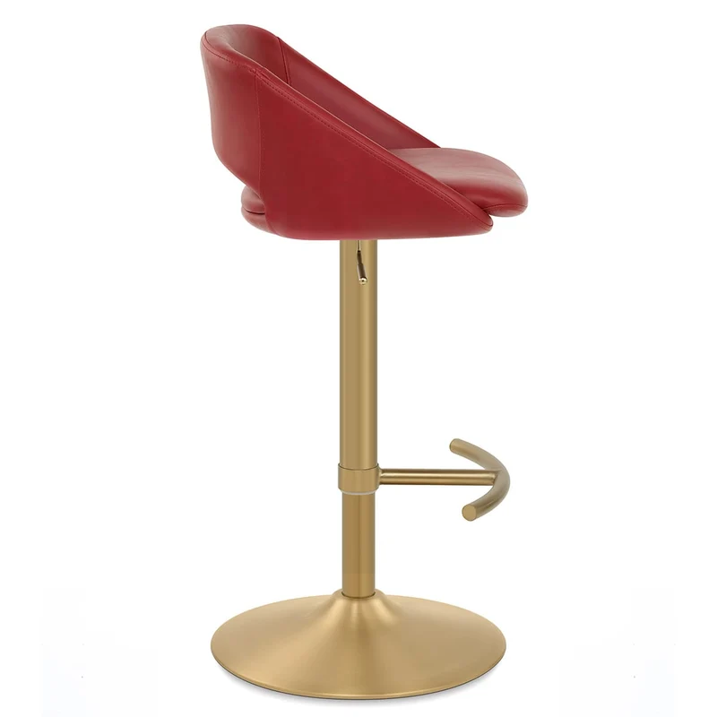 Tabouret de Bar Metal Doré - Tulsa Rouge