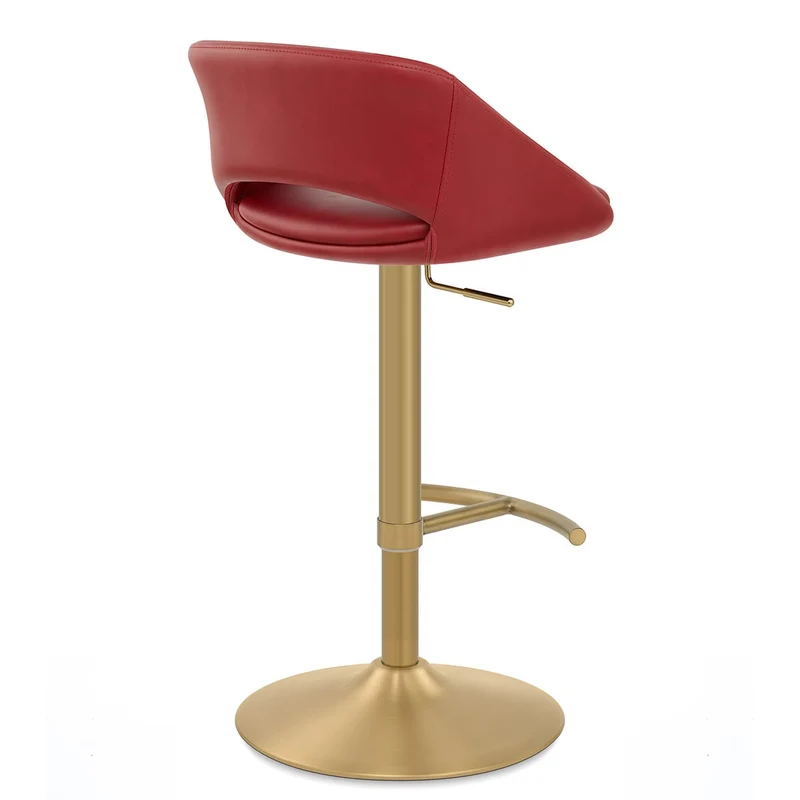Tabouret de Bar Metal Doré - Tulsa Rouge