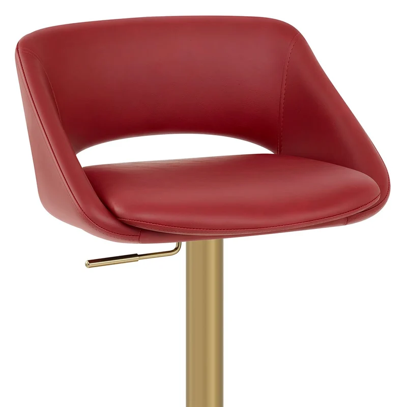 Tabouret de Bar Metal Doré - Tulsa Rouge