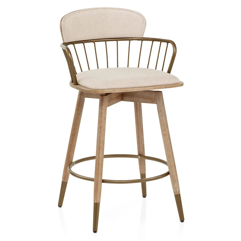 Tabouret Tissu Bois - Opera Crème