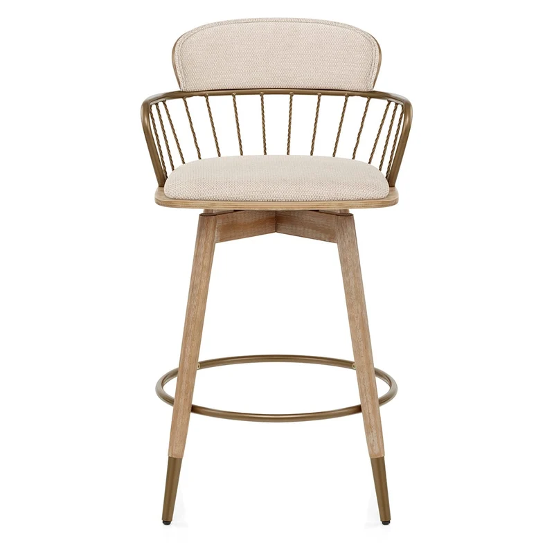 Tabouret Tissu Bois - Opera Crème