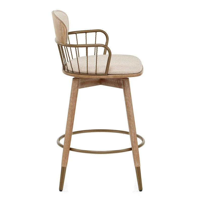 Tabouret Tissu Bois - Opera Crème