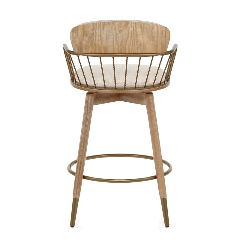 Tabouret Tissu Bois - Opera Crème