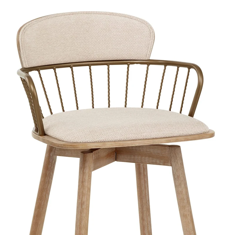 Tabouret Tissu Bois - Opera Crème