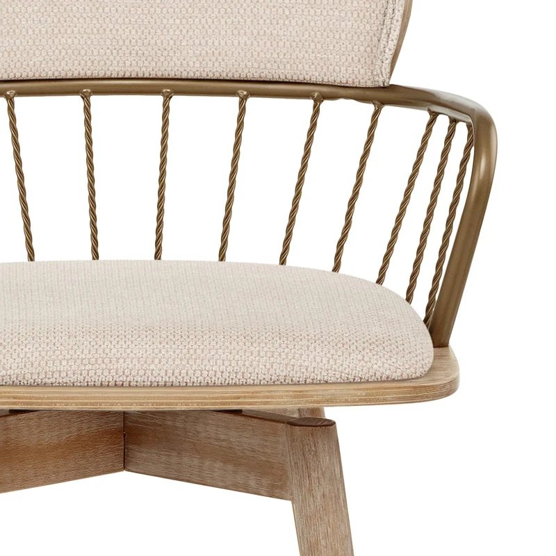 Tabouret Tissu Bois - Opera Crème
