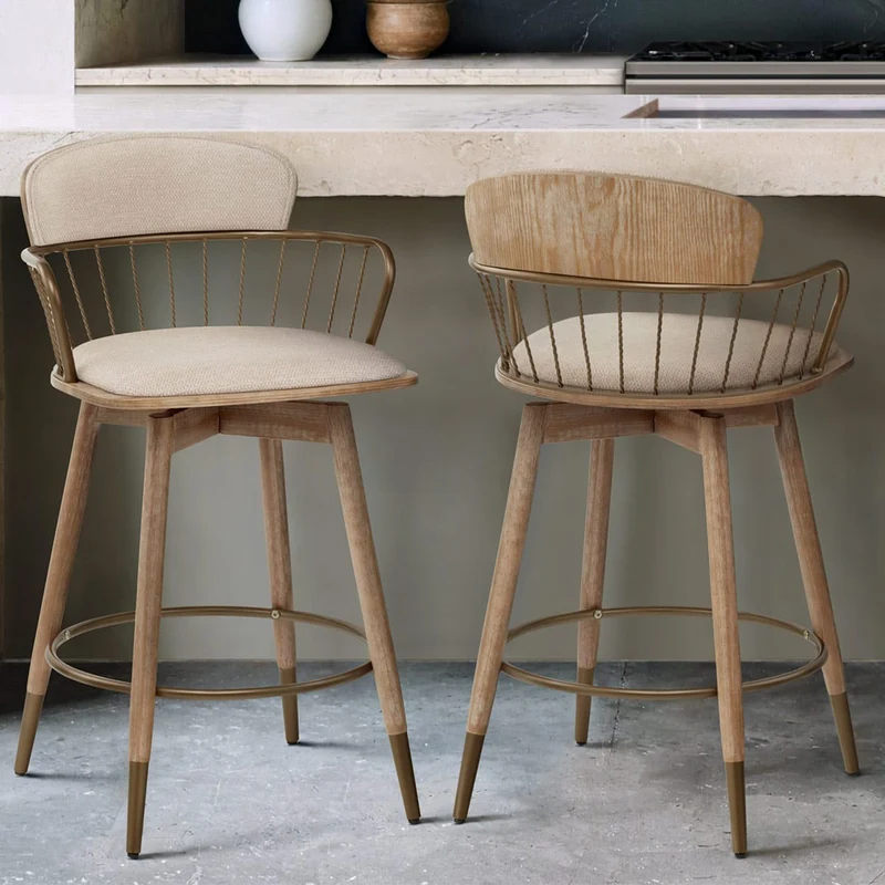 Tabouret Tissu Bois - Opera Crème