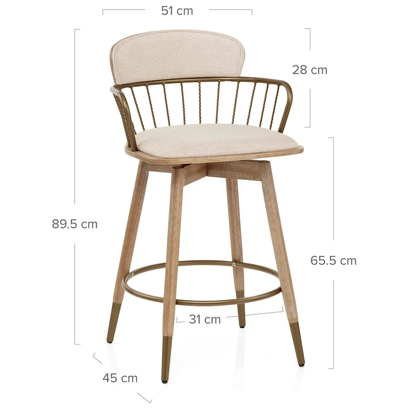 Tabouret Tissu Bois - Opera Crème