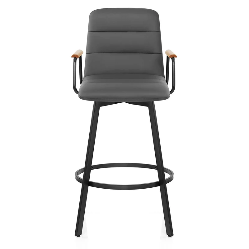 Tabouret Faux Cuir Chene - Marco Gris