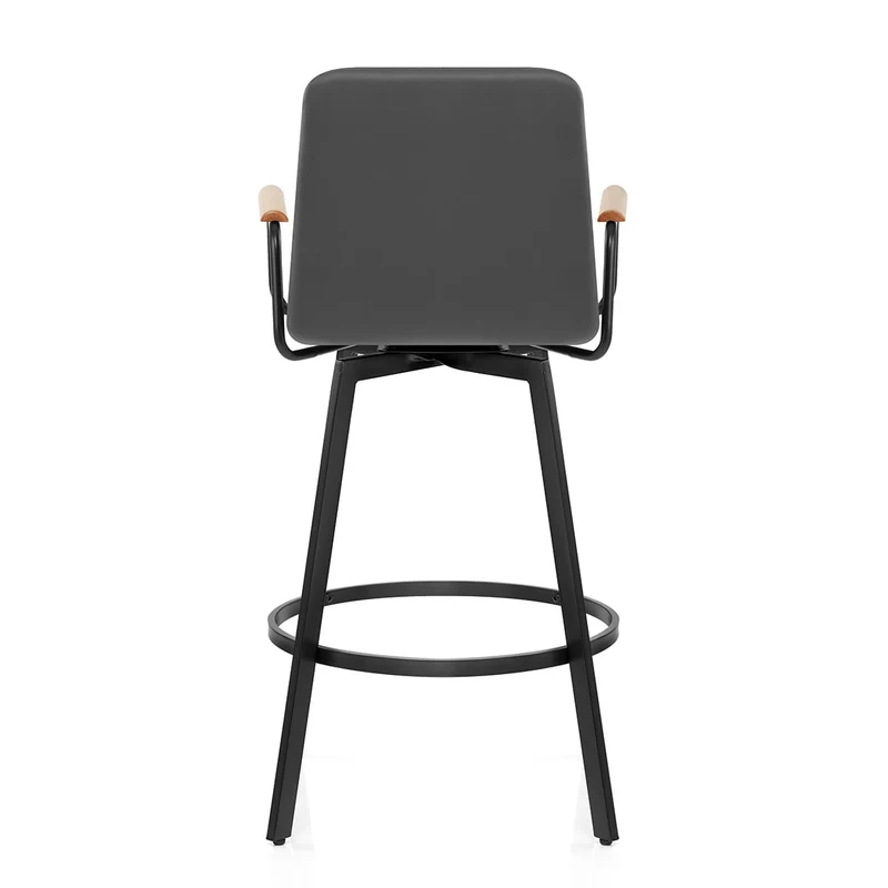 Tabouret Faux Cuir Chene - Marco Gris