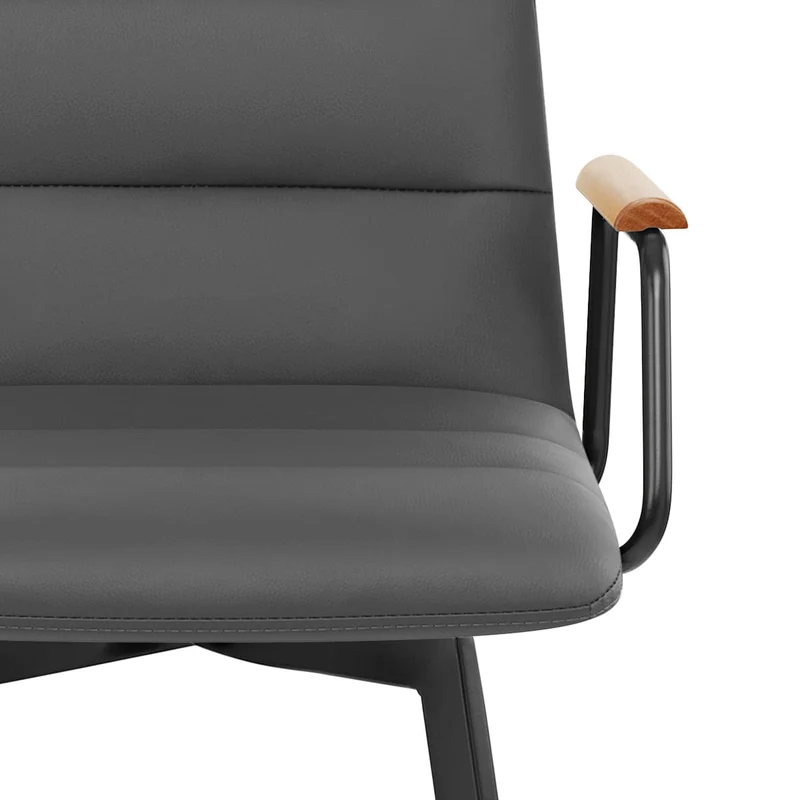 Tabouret Faux Cuir Chene - Marco Gris