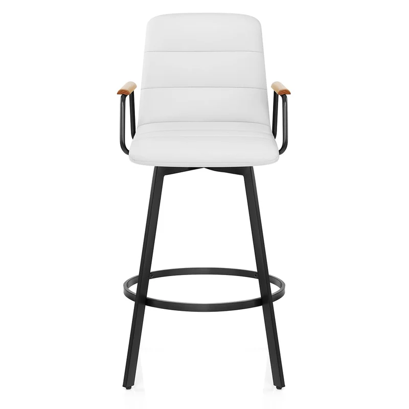 Tabouret Faux Cuir Chene - Marco Blanc