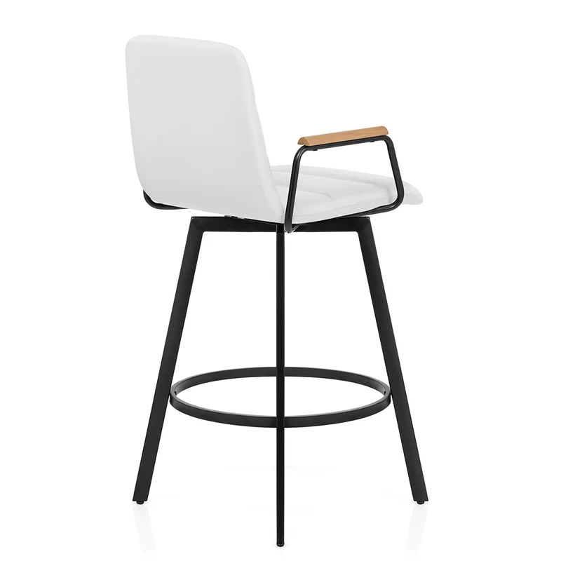 Tabouret Faux Cuir Chene - Marco Blanc