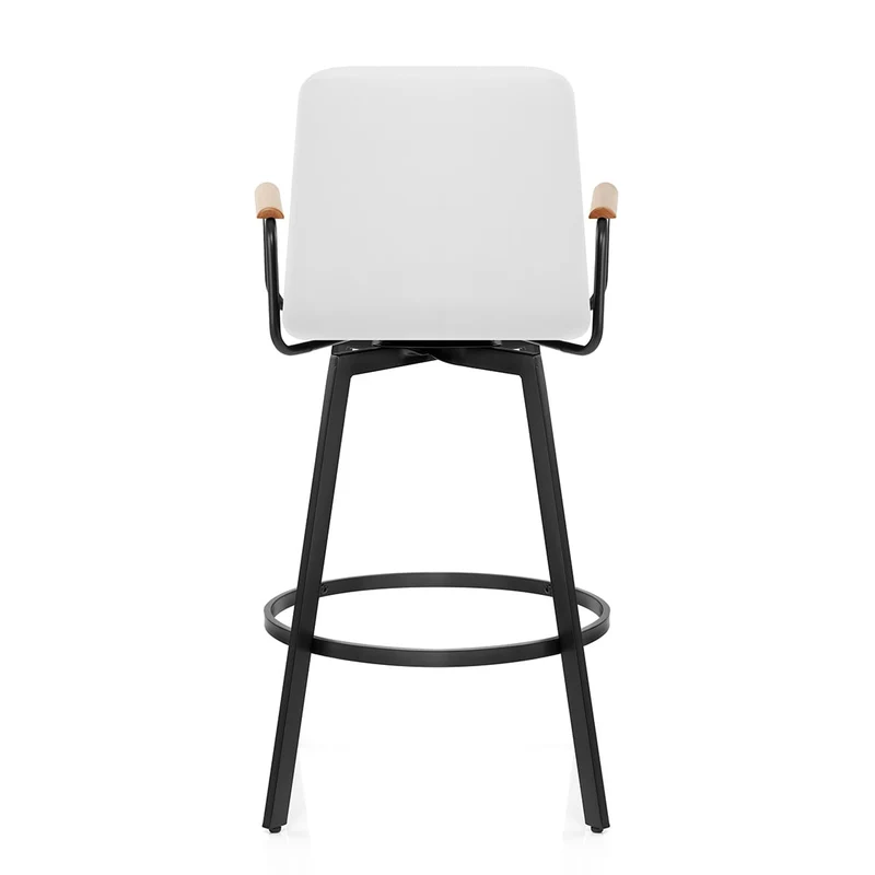 Tabouret Faux Cuir Chene - Marco Blanc