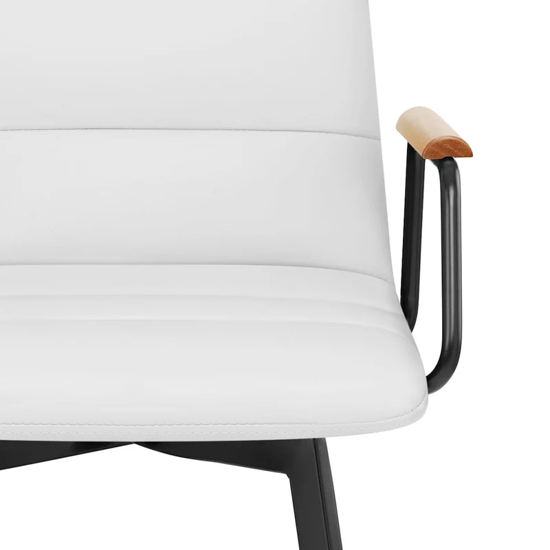 Tabouret Faux Cuir Chene - Marco Blanc