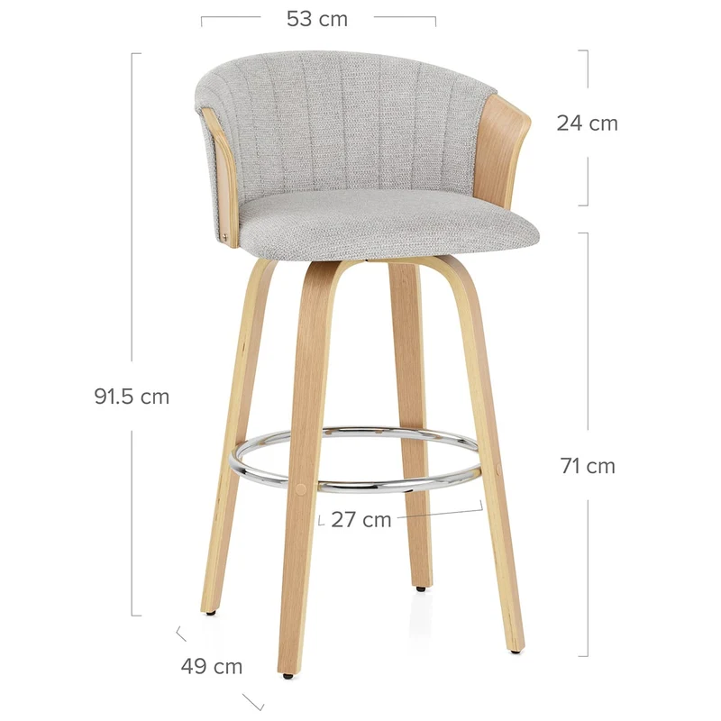 Tabouret de bar Tissu - Coral Gris