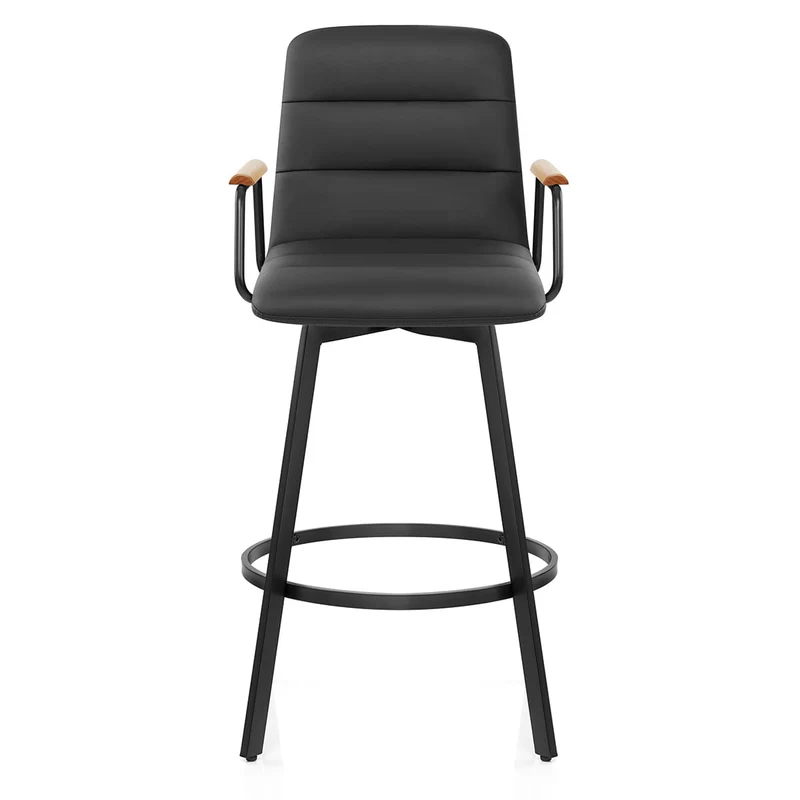 Tabouret Faux Cuir Chene - Marco Noir