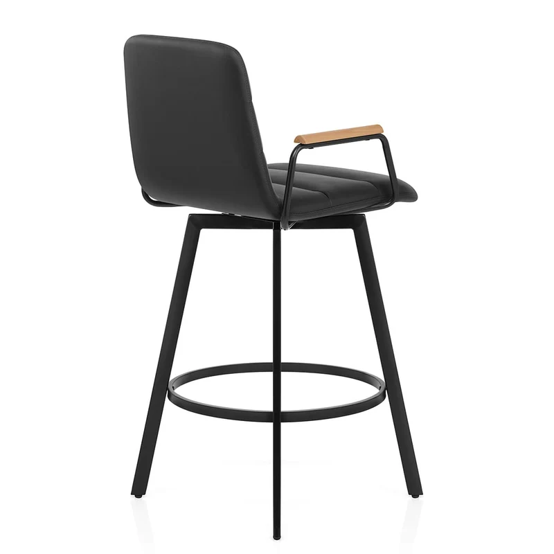 Tabouret Faux Cuir Chene - Marco Noir