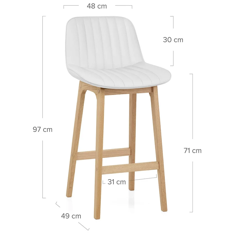 Tabouret de bar faux cuir - Cove Blanc