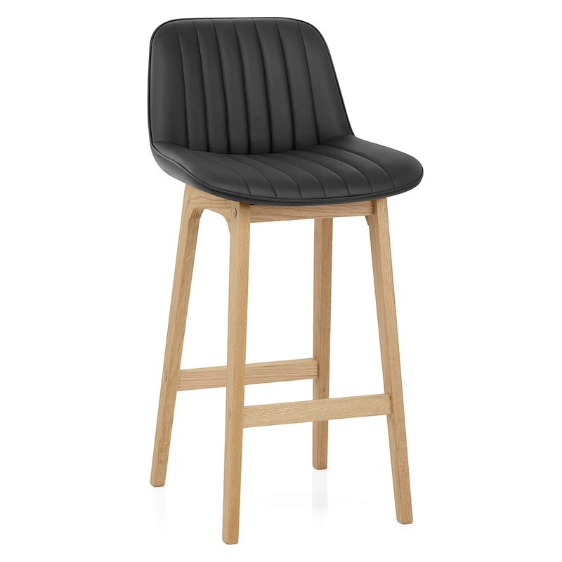 Tabouret de bar faux cuir - Cove Noir