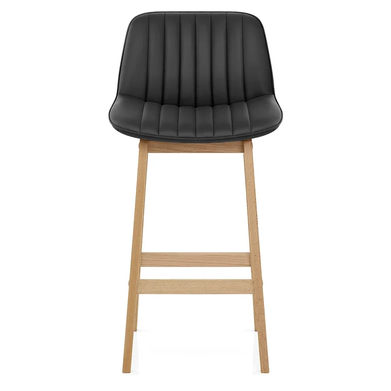 Tabouret de bar faux cuir - Cove Noir