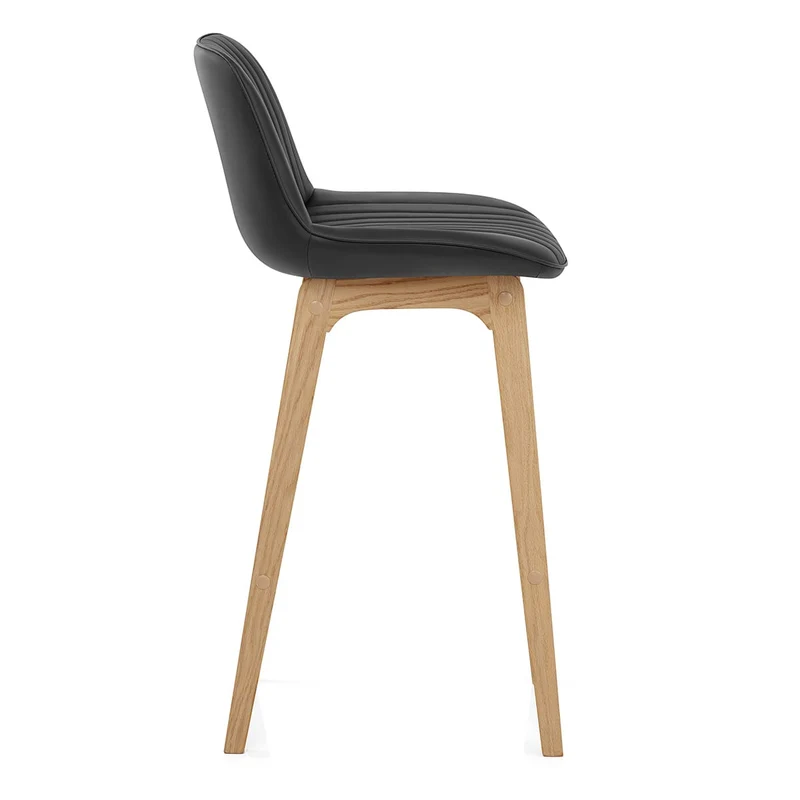 Tabouret de bar faux cuir - Cove Noir