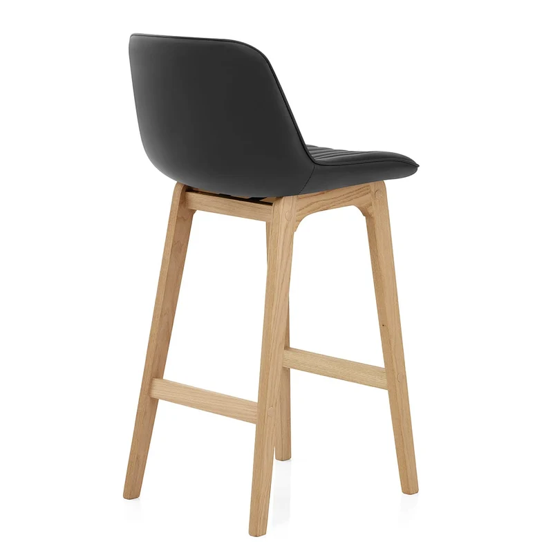 Tabouret de bar faux cuir - Cove Noir